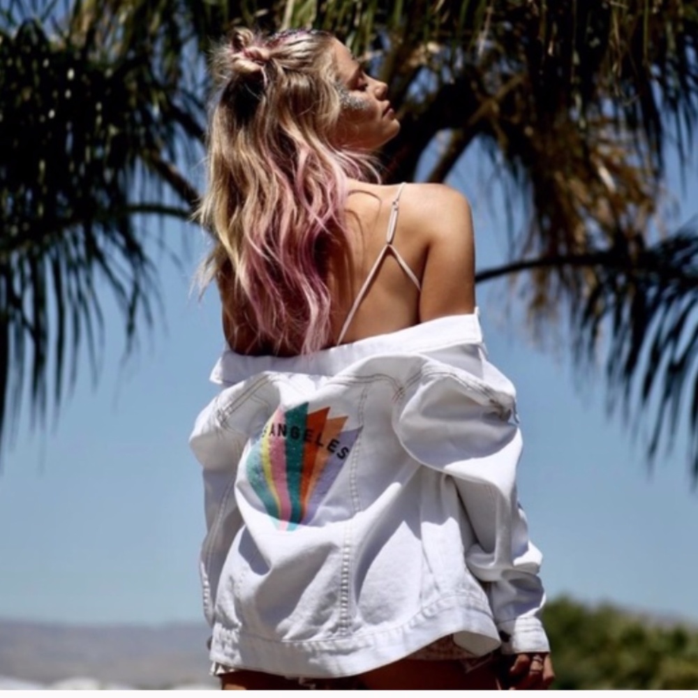 Limited Edition PAC Sun White Denim Jacket Size Small
